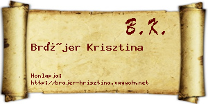 Brájer Krisztina névjegykártya