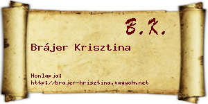 Brájer Krisztina névjegykártya